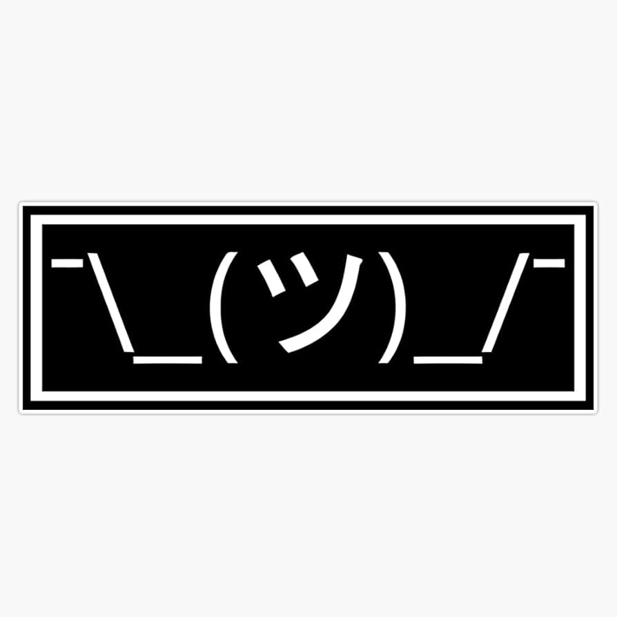 Amazon.com - Shrug Emoticon ¯_(Ãƒ„)_/¯ Sticker Decal Bumper